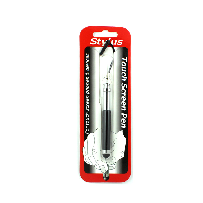 Mini Shrinkable Stylus Touch PEN with Earphone Dust Cap (Black)